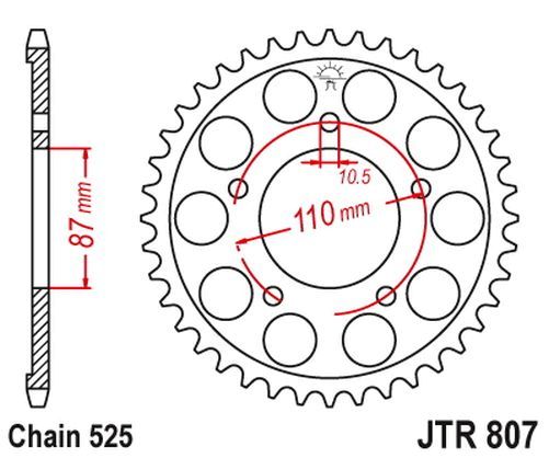 Kettenrad hinten 45 Zähne 525er Teilung für Suzuki GSF S 400 600 750 Bandit, GSX 750, RF 600, VZ 800 (163209)