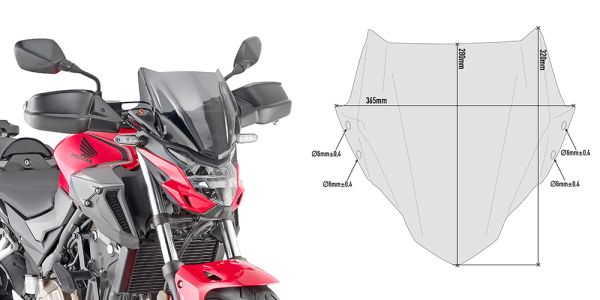 GIVI Windschild getönt, 280x365 mm (H/B) (1176AG_23112413023965)