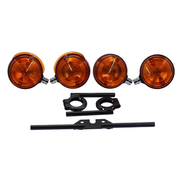 Blinker Set vorne + hinten E-Zeichen + Blinkerhalter schwarz für Simson S51 S50 (168058s1)