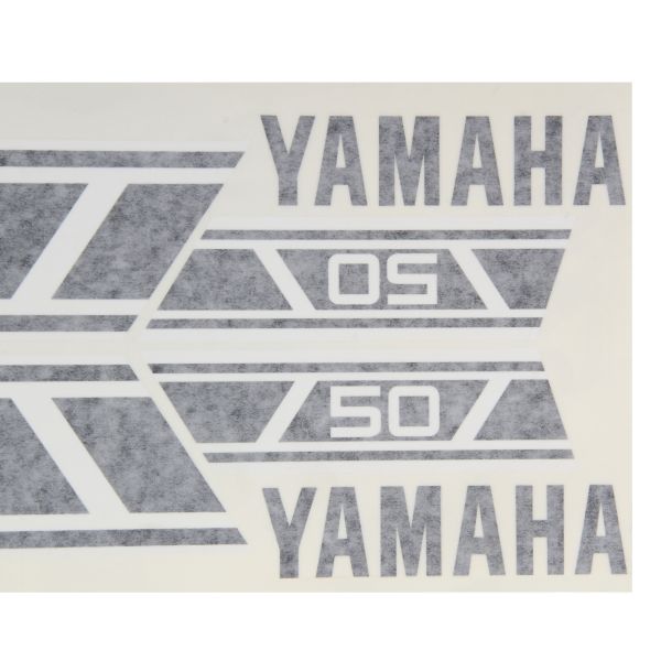 Yamaha Logo Aufkleber für "Yamaha 50" selbsklebend mit Dekorstreifen (187462)