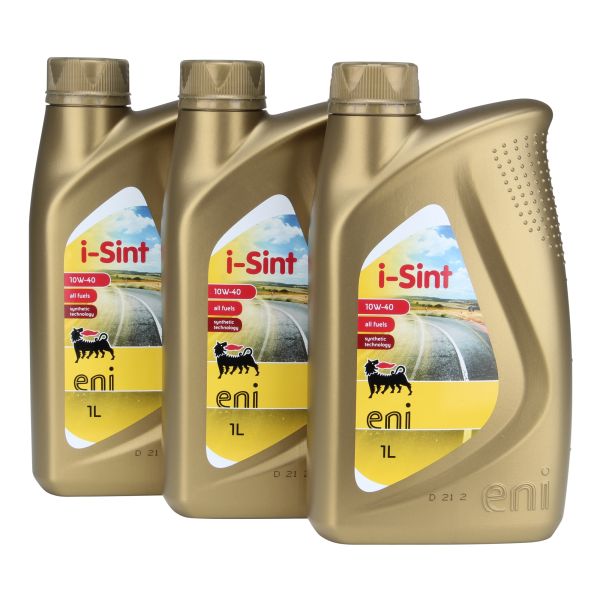 3x 1 Liter Agip Eni i-Sint 10W-40, Motoröl 4 Takt synthetisch (10173903)