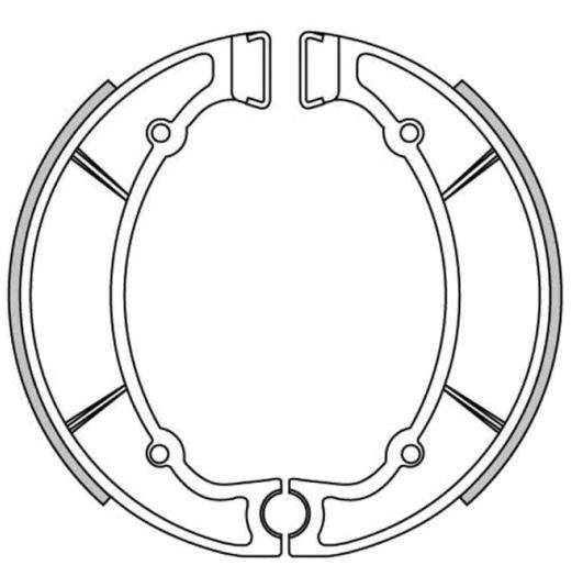 Bremsbacken hinten Typ GF.1202 für Yamaha TX 500, XJ 650, XJ5 550, XV 500, XV 750 Virago, XZ 550, YX (801202)