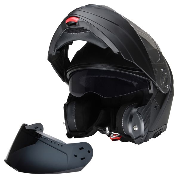 Klapphelm Integralhelm Motorradhelm CMX Vader matt schwarz mit Ersatzvisier getönt (16404590)