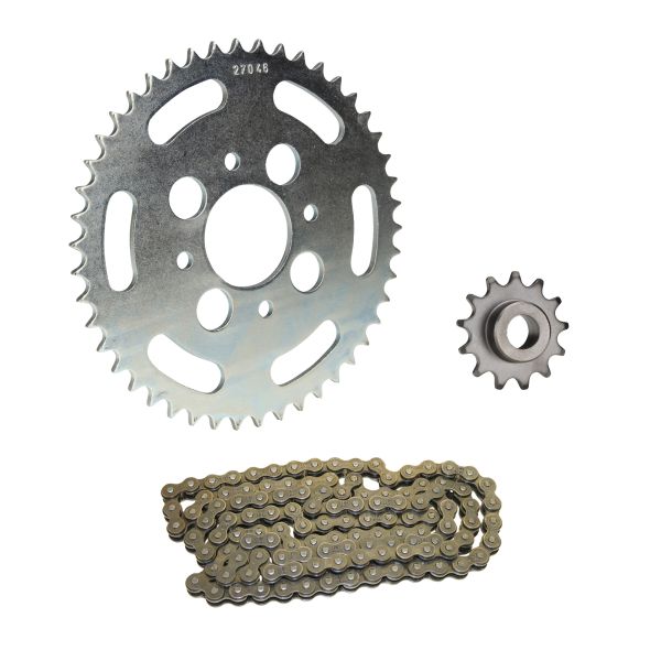 Kettensatz 3-teilig silber 13/46 Zähne für Hercules XE 5 Enduro (ab Motor Nr. 10697366) (1280491346120S)