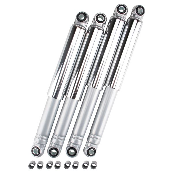 Stoßdämpfer Tieferlegung Set silber/chrom 290 mm + 310 mm für Simson Schwalbe KR51 Star (102794)